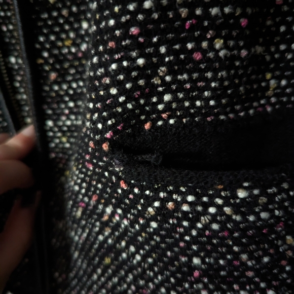 Massimo Dutti Black Tweed Zip Jacket - Picture 6 of 7